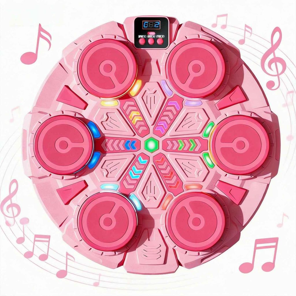 Zimilo Smart Bluetooth Musik Boxing Maschine mit LED Display, Wandmontage, 9 Geschwindigkeiten, Punch Counter, Fitness Trainingsgerät, Rosa