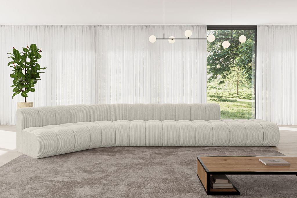 ALTDECOR Modulares Sofa Ecksofa in L-Form - Brilo-L2 - 471x174x70 cm Cremeweiß - Corner modular Sofa Eckcouch Couch Wohnlandschaft Cauchsofa Boden...