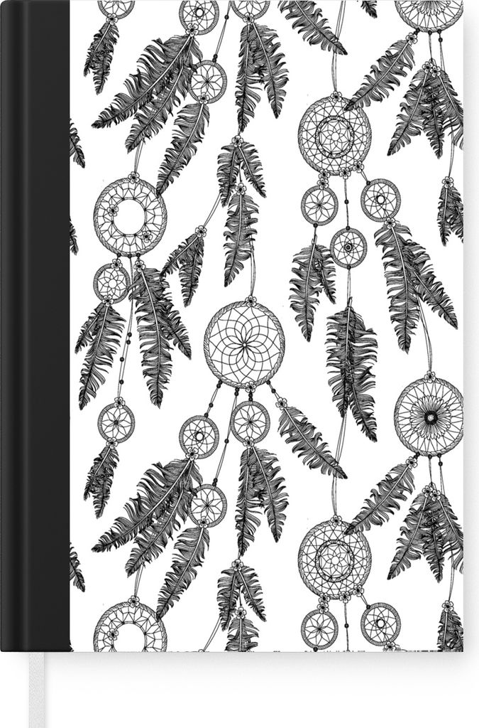 MuchoWow Notizbuch Tagebuch Haushaltsbuch Notebook A5 Traumfänger - Federn - Indianer - Muster - Notizblock - Notizheft - Notebook - Schreibbloc...