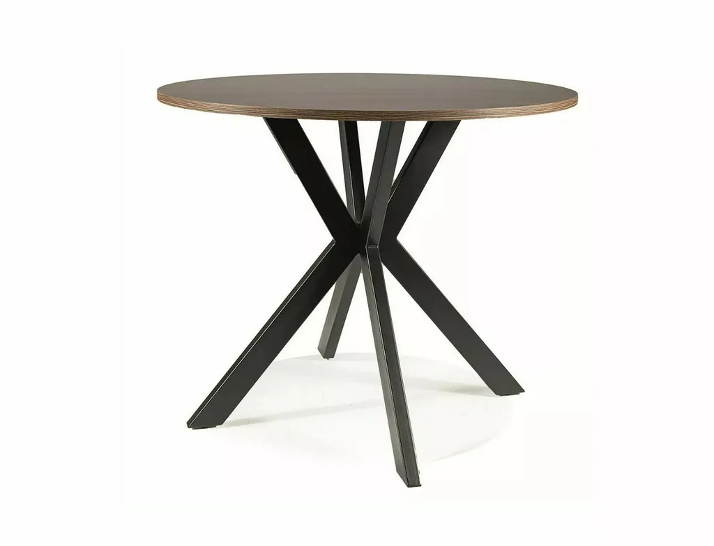 Tavolo KAMILO Noce e Gambe Nere | Tavolo da Pranzo Circolare 100cm