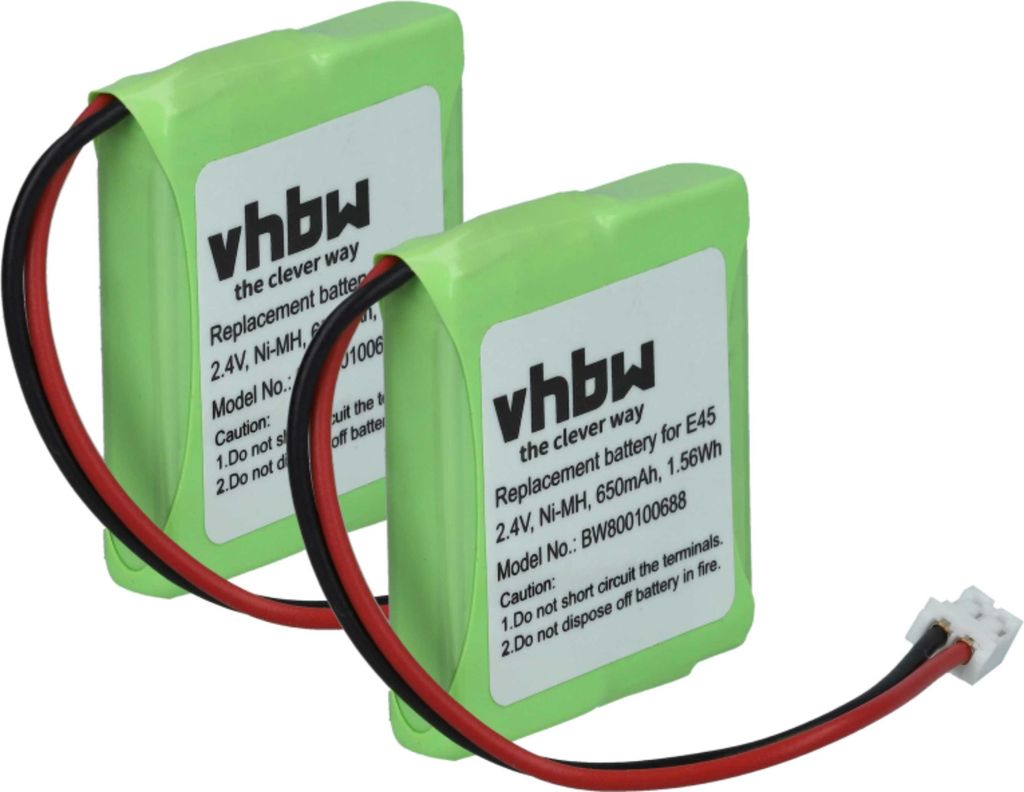 vhbw 2x Akku kompatibel mit Siemens Gigaset E455, E455 Sim, Produktbild 