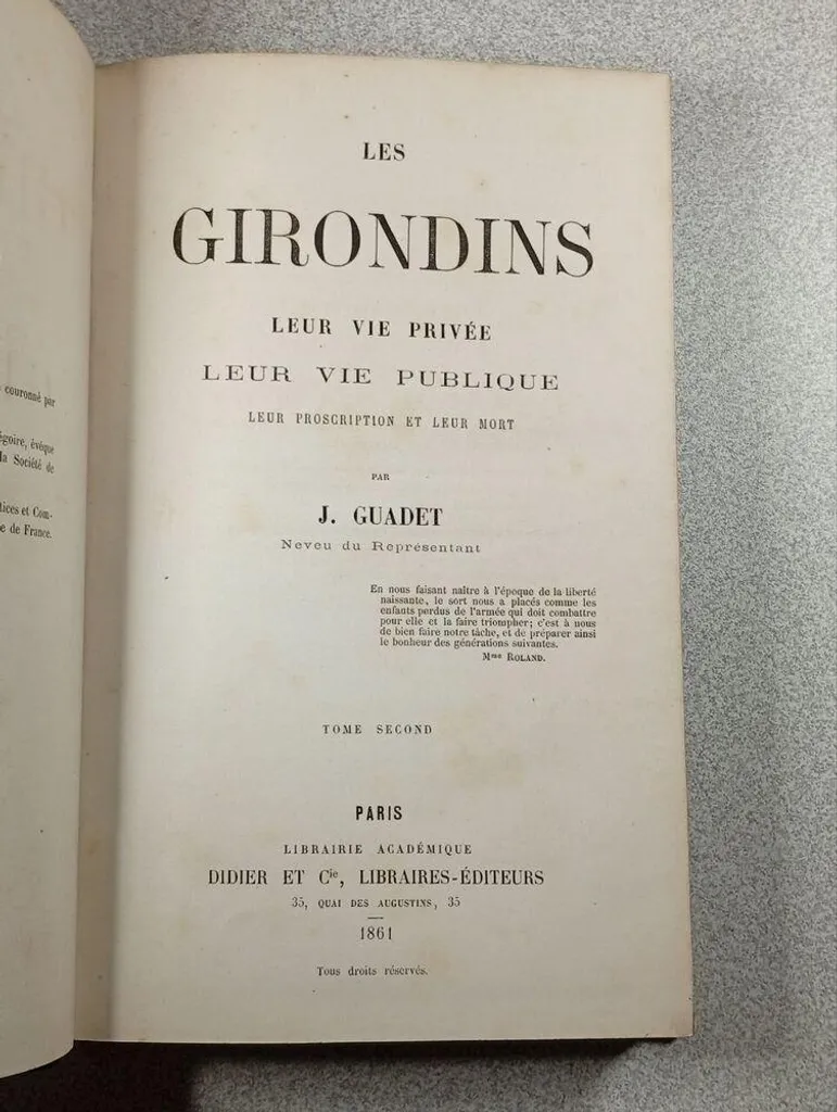 Livre Histoire : Les Girondins Tome 2, Proscription et Mort, Révolution