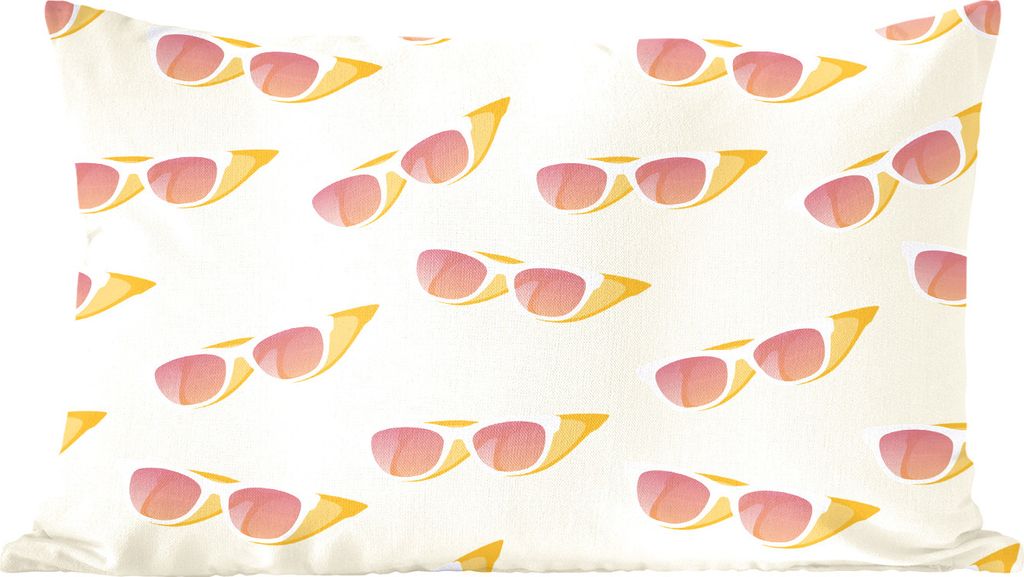 MuchoWow Zierkissen Sofakissen Wohnzimmer Dekokissen 50x30 cm Sonnenbrille - Sommer - Pastell - Wohnzimmerdekoration - Polster mit Photo