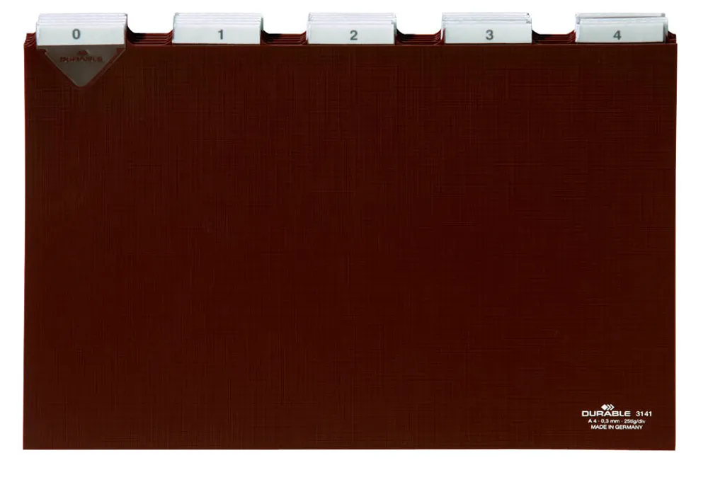 Intercalaires indéchirables A4 DURABLE 5 onglets marron haute résistance - 5