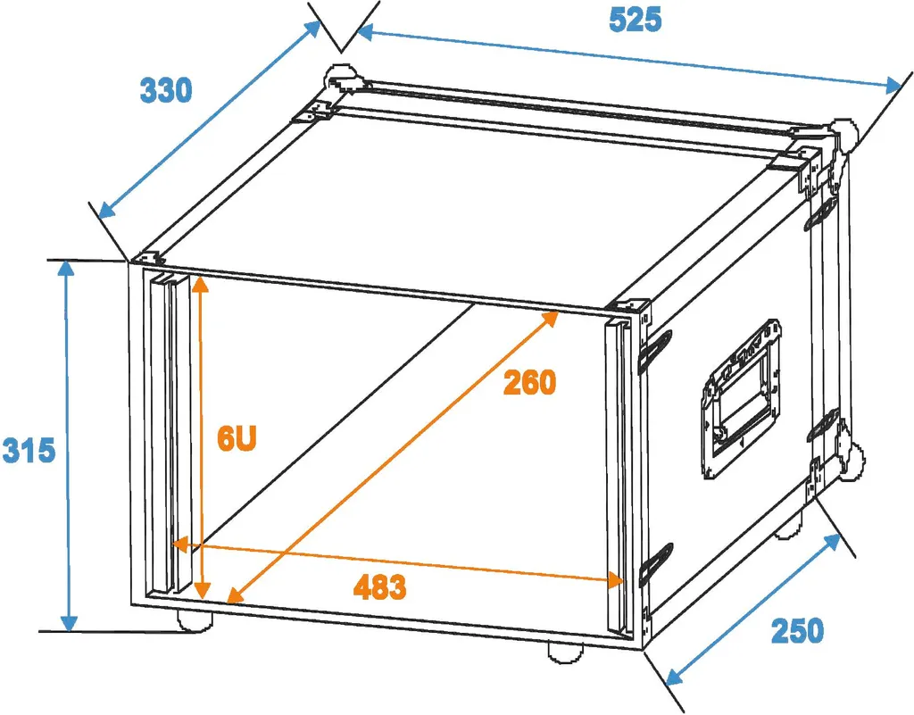 Rack d'Effets 6U Compact 24cm - Protégez votre Matériel Audio Mobile