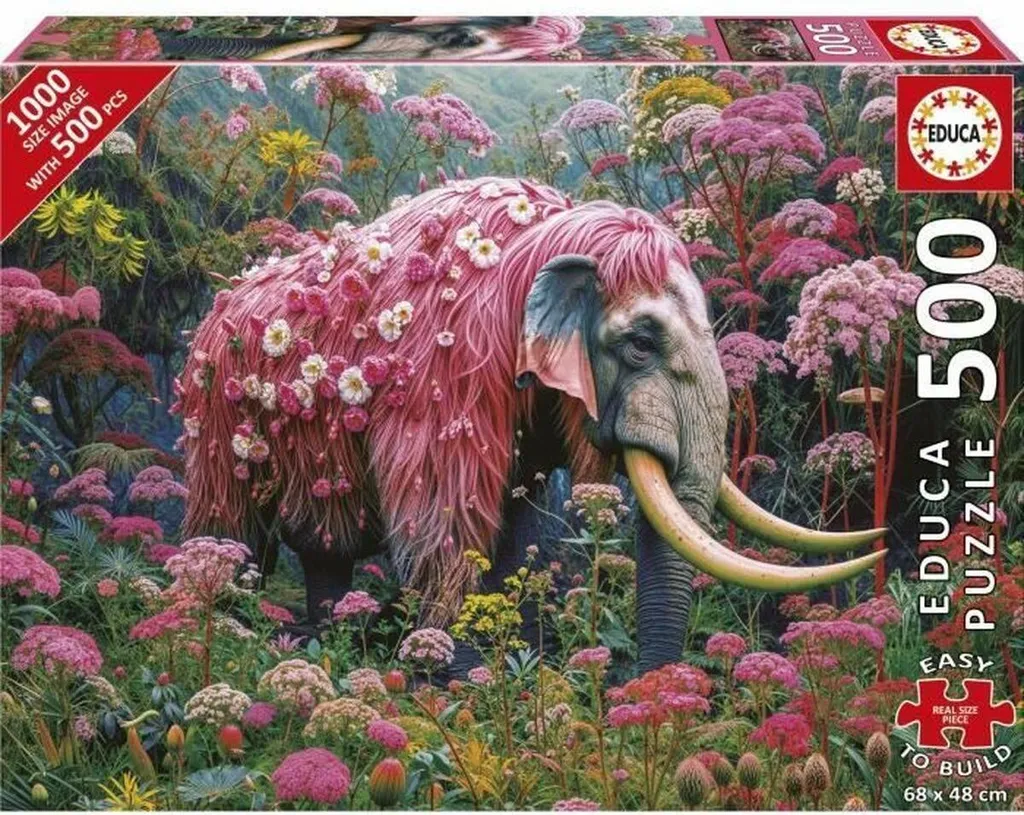 Puzzle 500 pièces Éléphant aux Fleurs - Jeu de détente Educa Florido