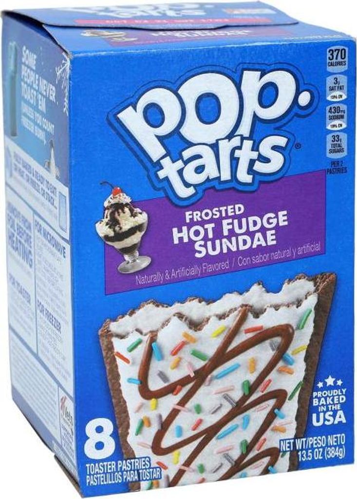 Kelloggs Pop-Tarts Frosted Hot Fudge Sundae (Vanille-Füllung mit Eisgeschmack), 8 Stück