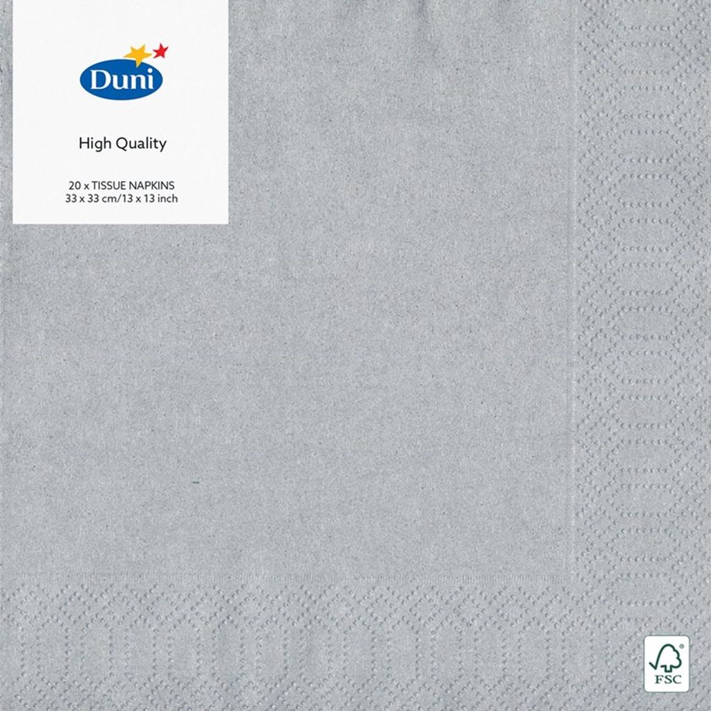 Servetten Silber 3-Lagen-Taschentuch 33 x 33 cm Produktbild 