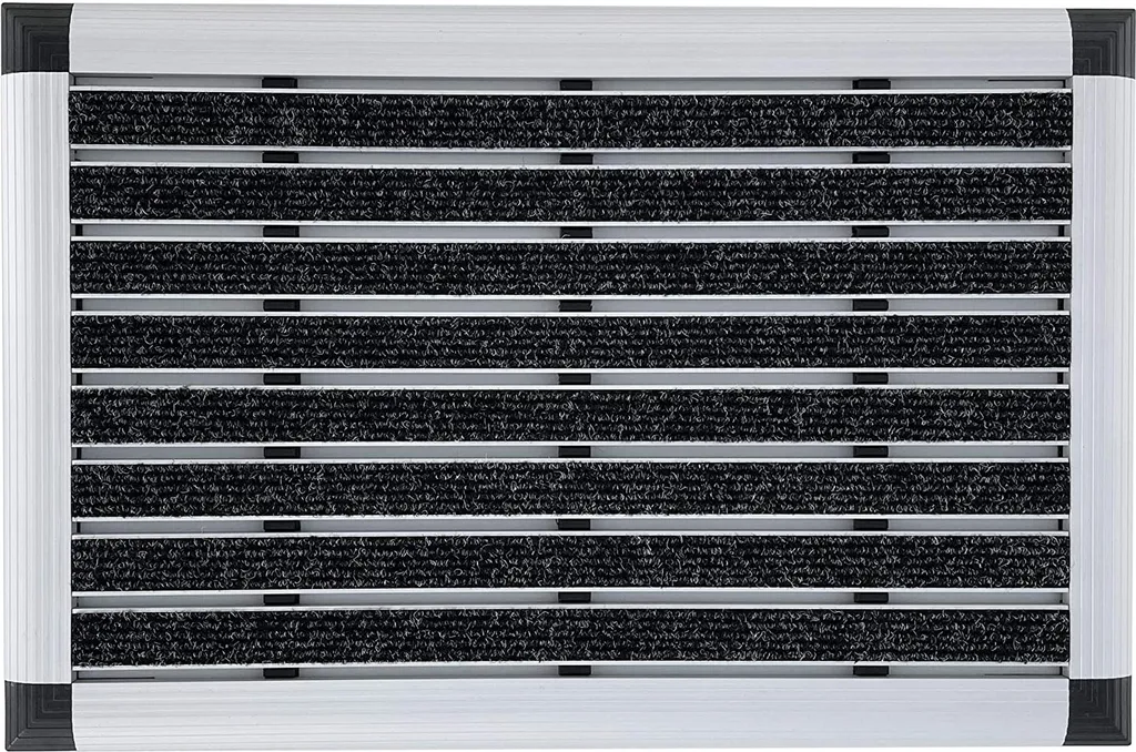 Tapis de sol robuste en reps et aluminium anthracite 42 x 60 cm