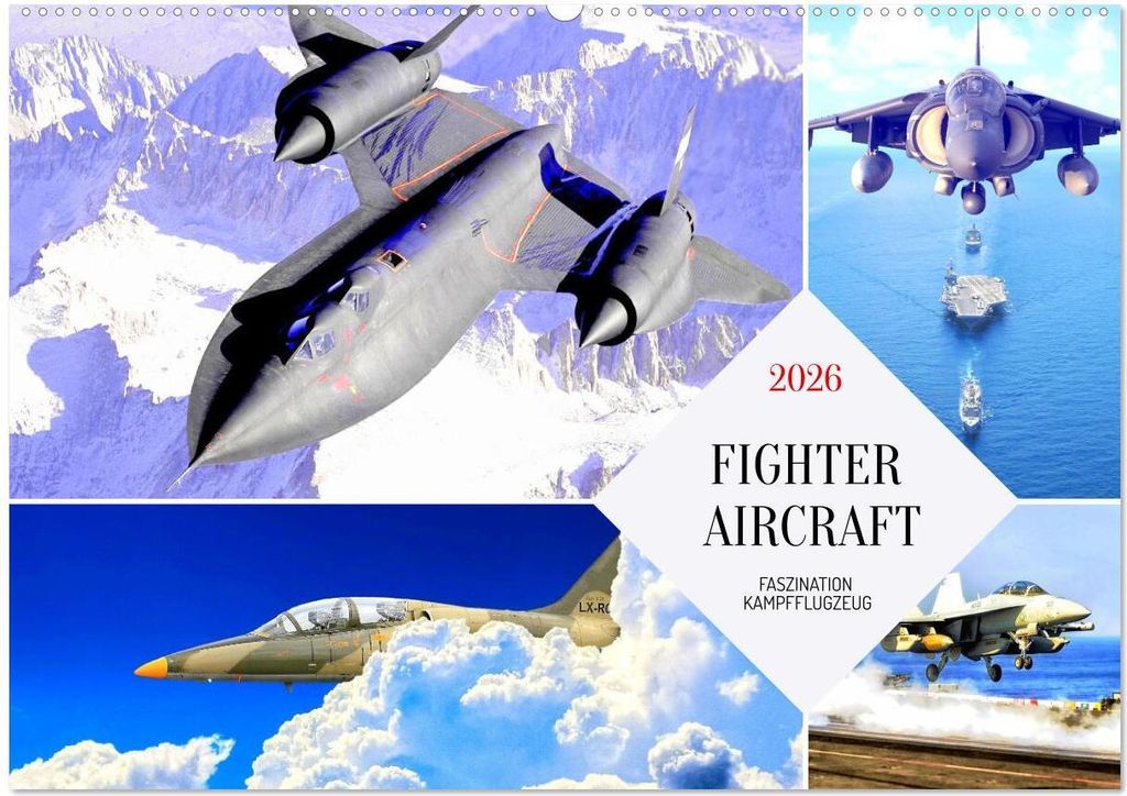 Fighter aircraft. Faszination Kampfflugzeug (Wandkalender 2026 DIN A2 quer), CALVENDO Monatskalender