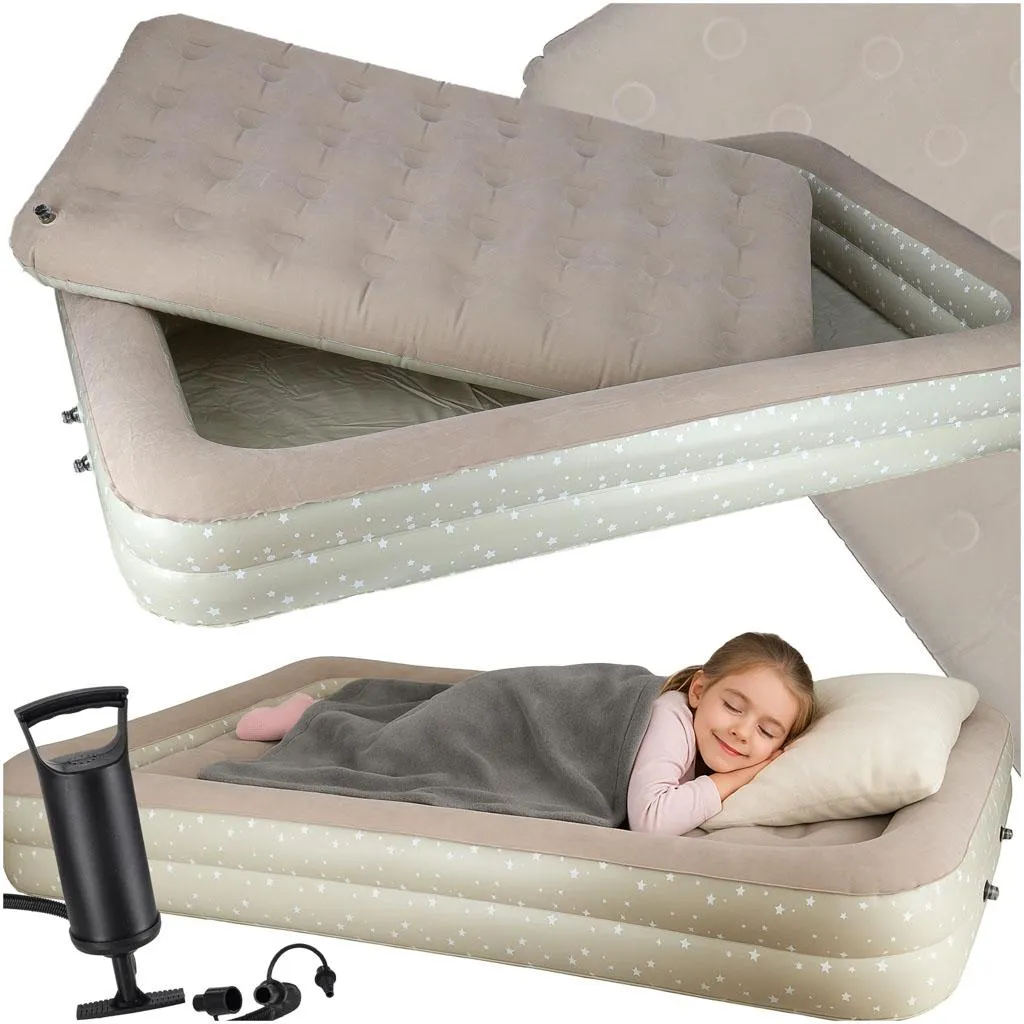 Matelas gonflable enfant lit simple avec pompe incluse 157x88x18cm bleu