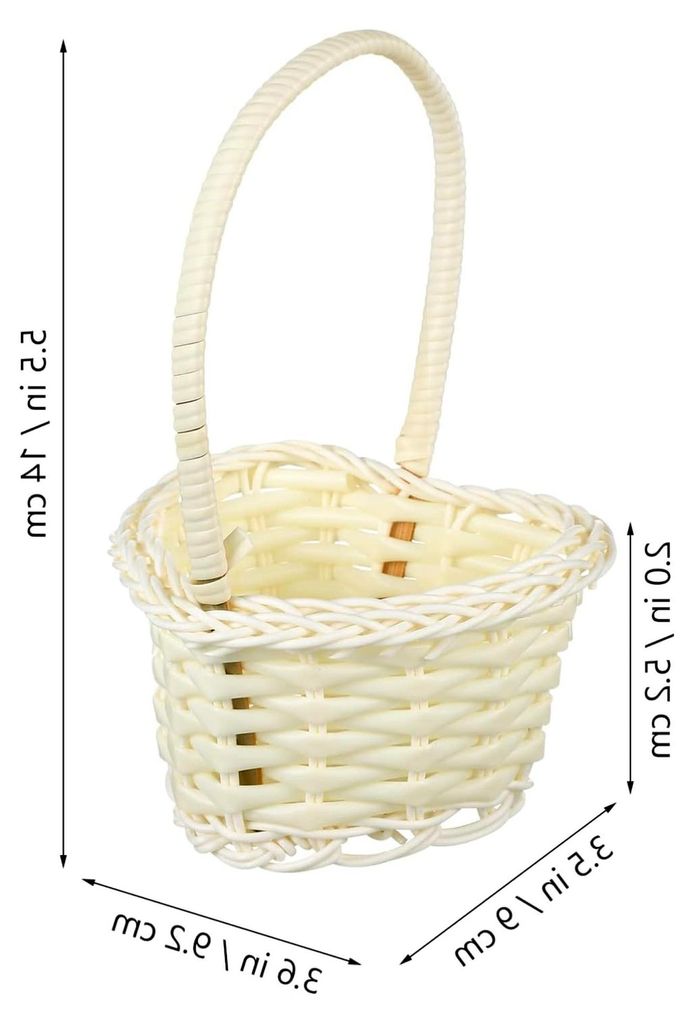 Geflochtener Blumenkorb für Hochzeiten mit Henkel 3,54 x 3,15 x 5,51 Zoll - Wiederverwendbarer Handkorb für Blumenkinder und Hochzeitsdekorationen
