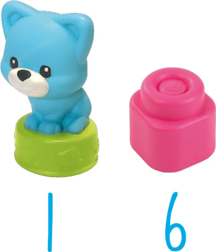 Clementoni 17295 Seau des chatons Clemmy : cubes de construction souples