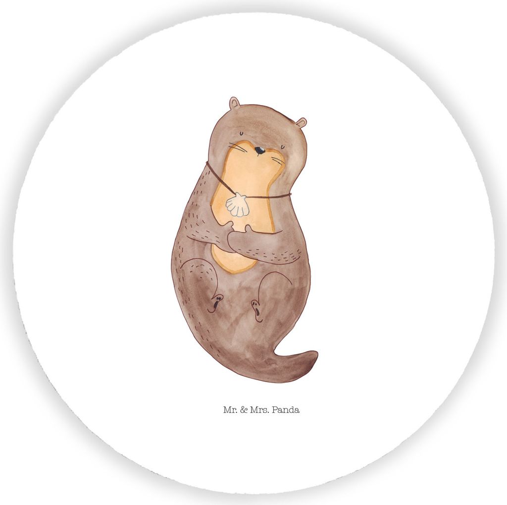 Mr. & Mrs. Panda magnet Otter Muschel - Weiß - Geschenk, Kühlschrankmagnet, rundmagnet, whiteboardmagnet, Seeotter, Süß, Büro, pinnwand, für ...