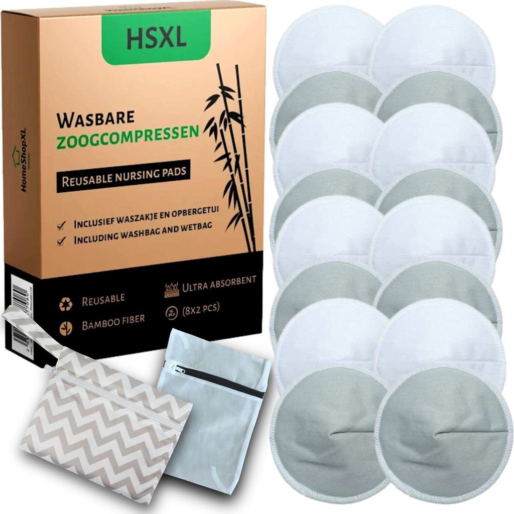 Waschbare Stilleinlagen - Wiederverwendbare Stilleinlagen (waschbar) - 16 Stück - ø12cm