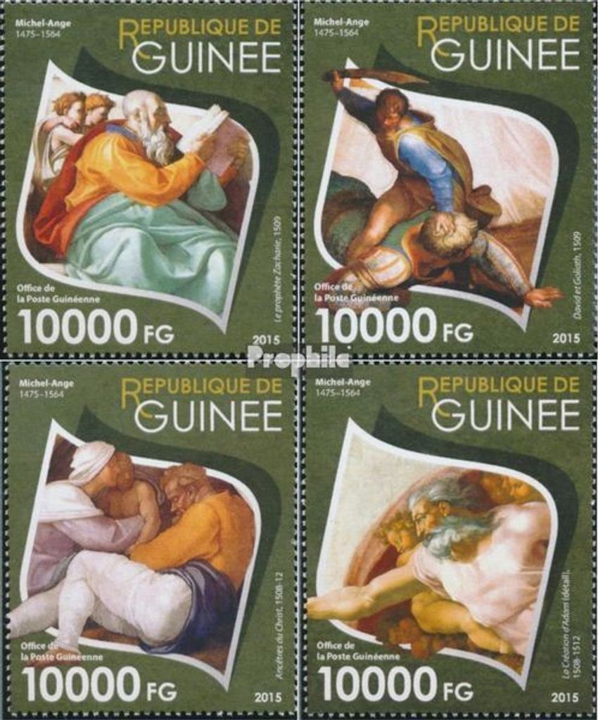 Briefmarken Guinea 2015 Mi 11488-11491 (kompl. Ausgabe) postfrisch Michelangelo