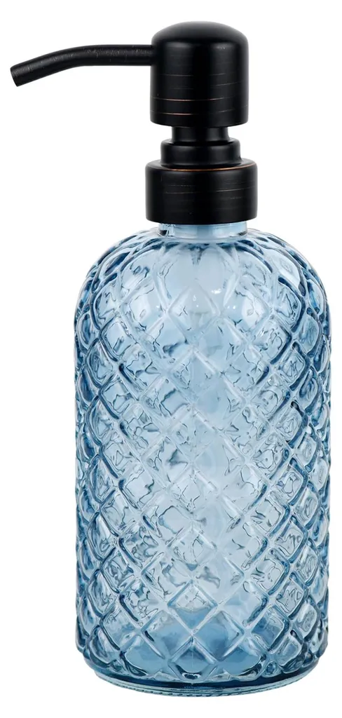Dites stop au plastique avec ce distributeur de savon en verre bleu