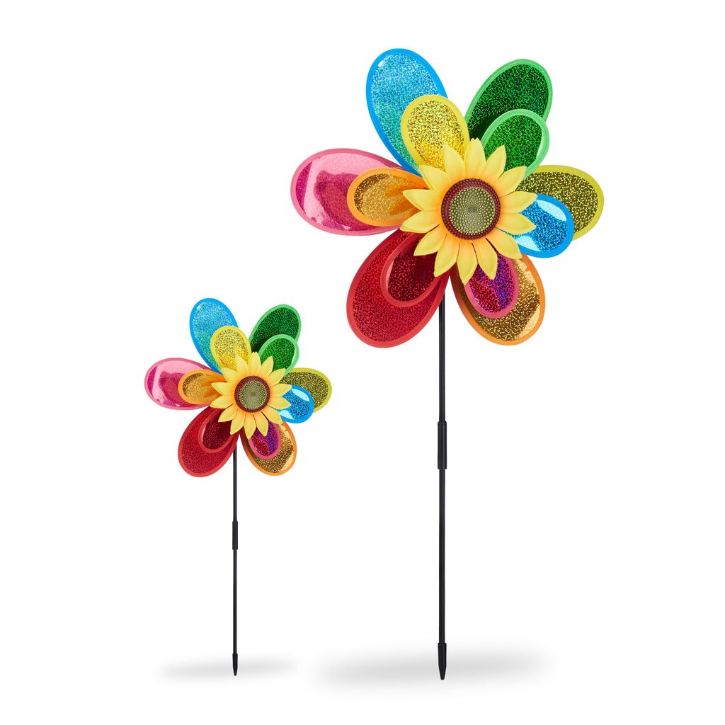 8 Stk Buntes Blumen Windrad Windspiel Windmühle Kinder Garten Dekor Spiel 