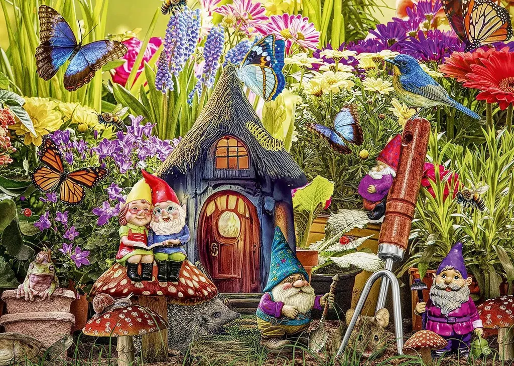 Puzzle 1000 pièces Alipson Gnome Garden pour détente et décoration