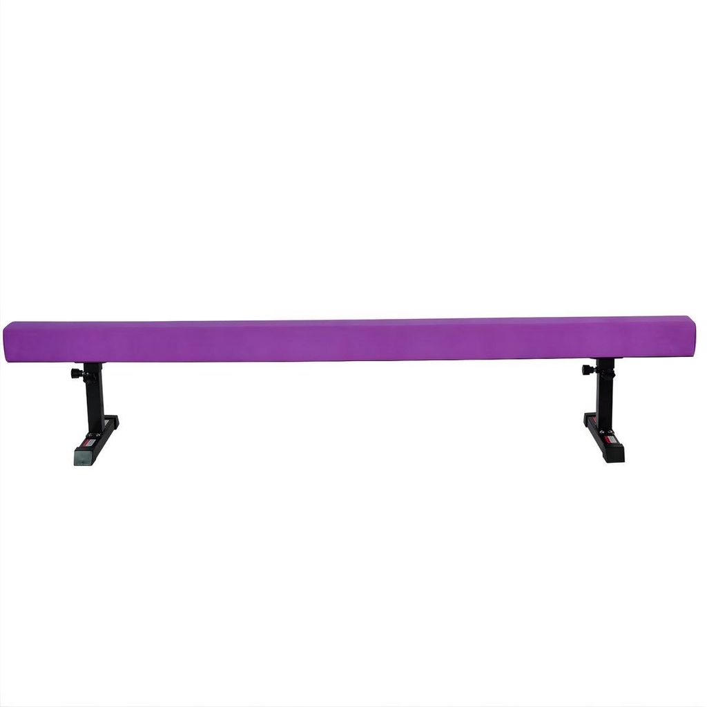 Verstellbarer Balancebalken 180 cm - 5 Höhenstufen Gymnastikbalken für Kinder - Trainingsbalken für Zuhause - Stahl & Holz Konstruktion