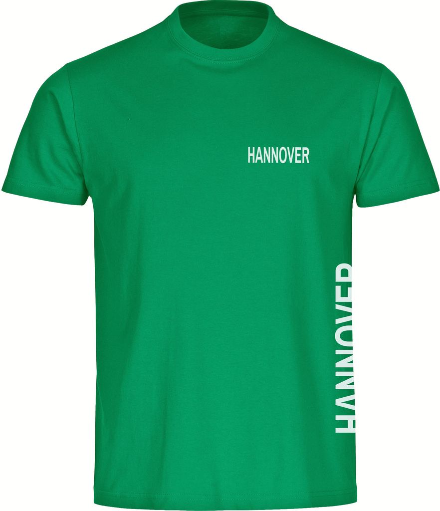 multifanshop Herren T-Shirt - Hannover - Brust & Seite, grün, Größe S