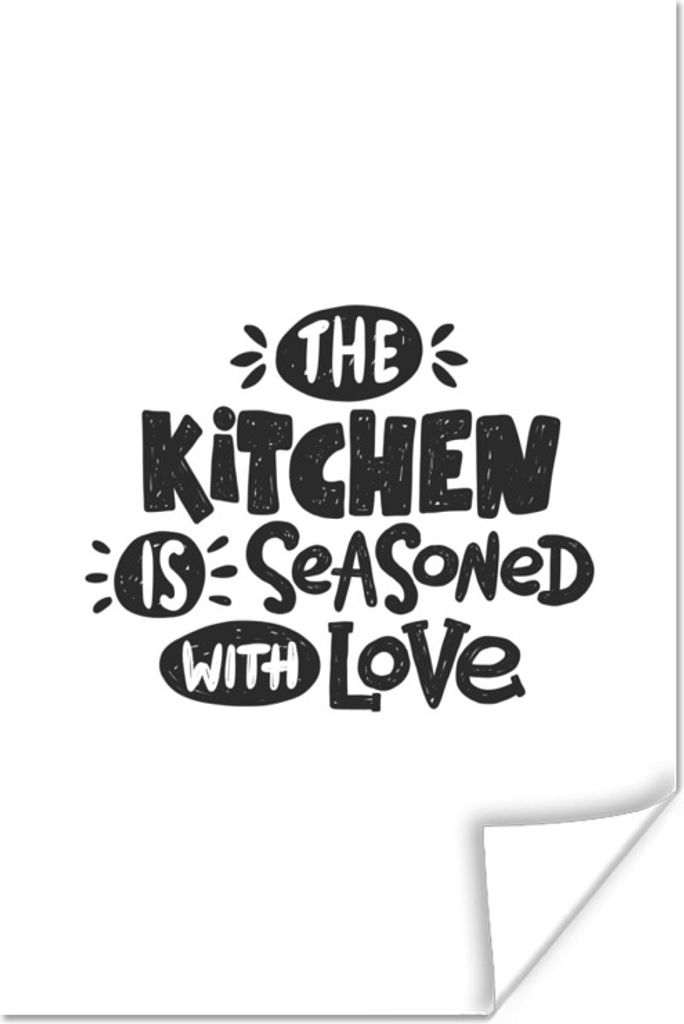 MuchoWow Poster Zitate - Küche - Liebe 120x180 cm - Kunstposter
