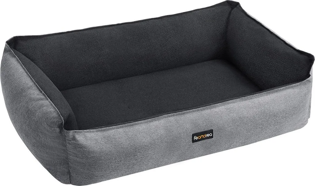 Panier rectangulaire pour chien XXL avec coussin déhoussable et lavable
