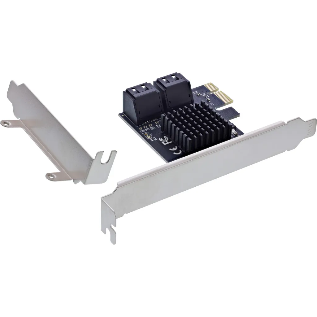 InLine 76617M Carte Contrôleur PCIe 2.0 vers 4 Ports SATA 6Gb/s SSD HDD