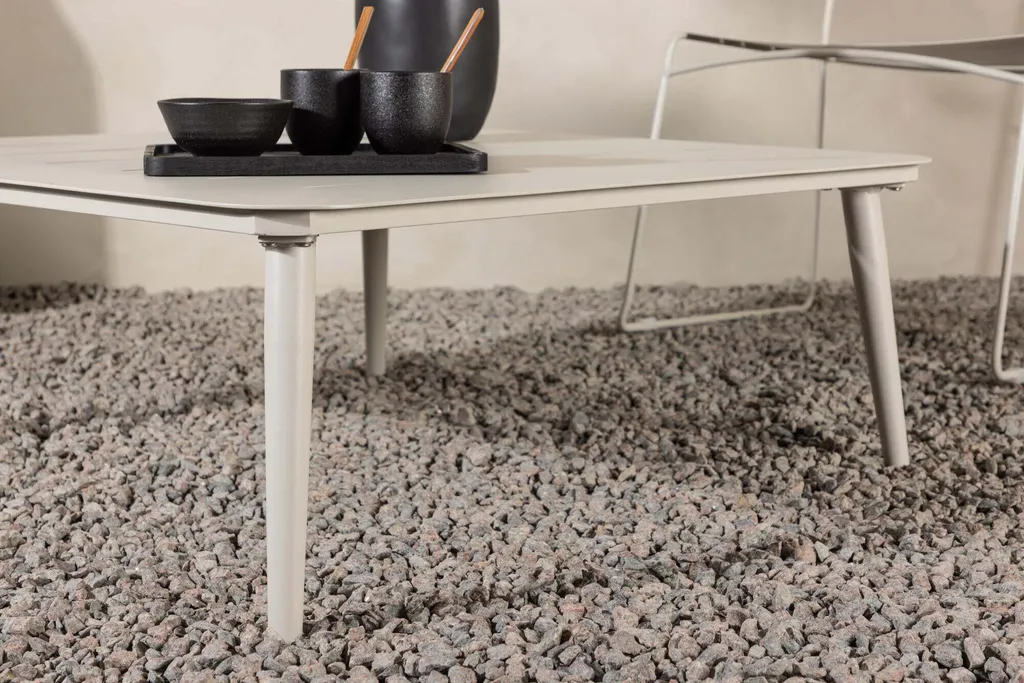 Table Basse d'Extérieur pour Terrasse Beige 90cm Lina - Espace Convivial - 5