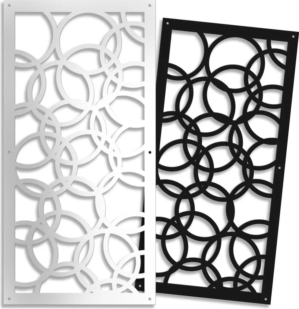 Pannello PVC Traforato CERCHI SMALL 73x148 - Divisorio Bianco Moderno