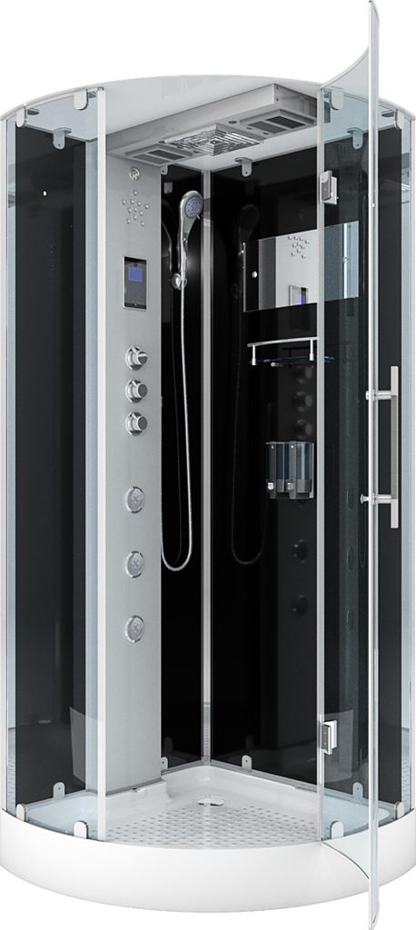 AcquaVapore D37-13R1-EC Dusche Duschtempel Komplett Duschkabine -Th. 90x90 MIT 2K Scheiben Versiegelung