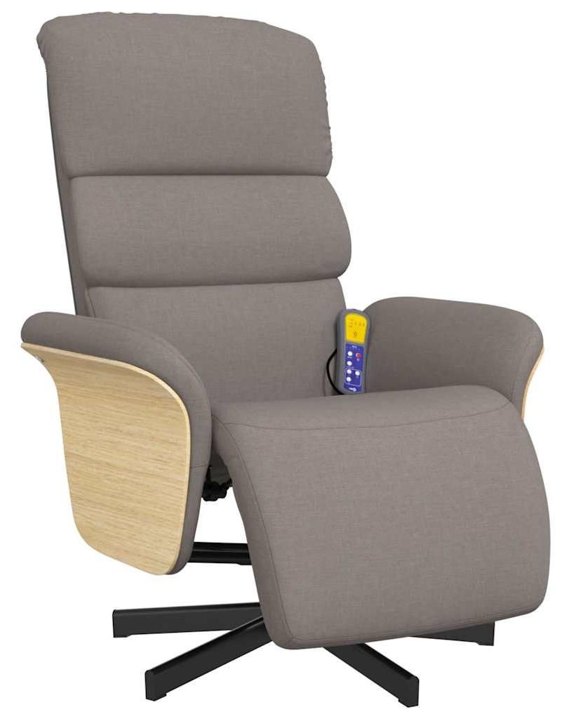 vidaXL Massagesessel mit Fußteil Taupe Stoff