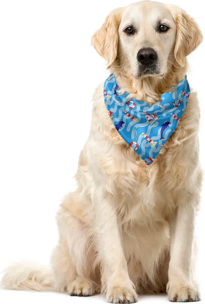 Foulard Cane ABAKUHAUS Onde e Delfini - Bandana Elegante 55x55 cm