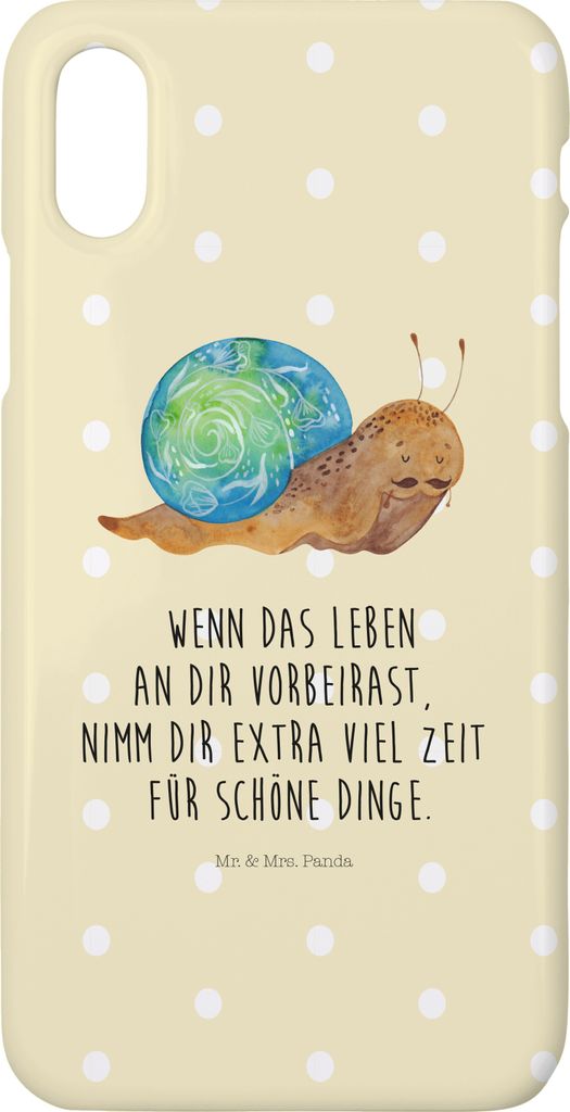 Mr. & Mrs. Panda Iphone 10 Handyhülle Schnecke Sir - Gelb Pastell - Geschenk, Schnecken, X, Lebenszeit, Motivation, Lustige Sprüche, Handy, Weish...