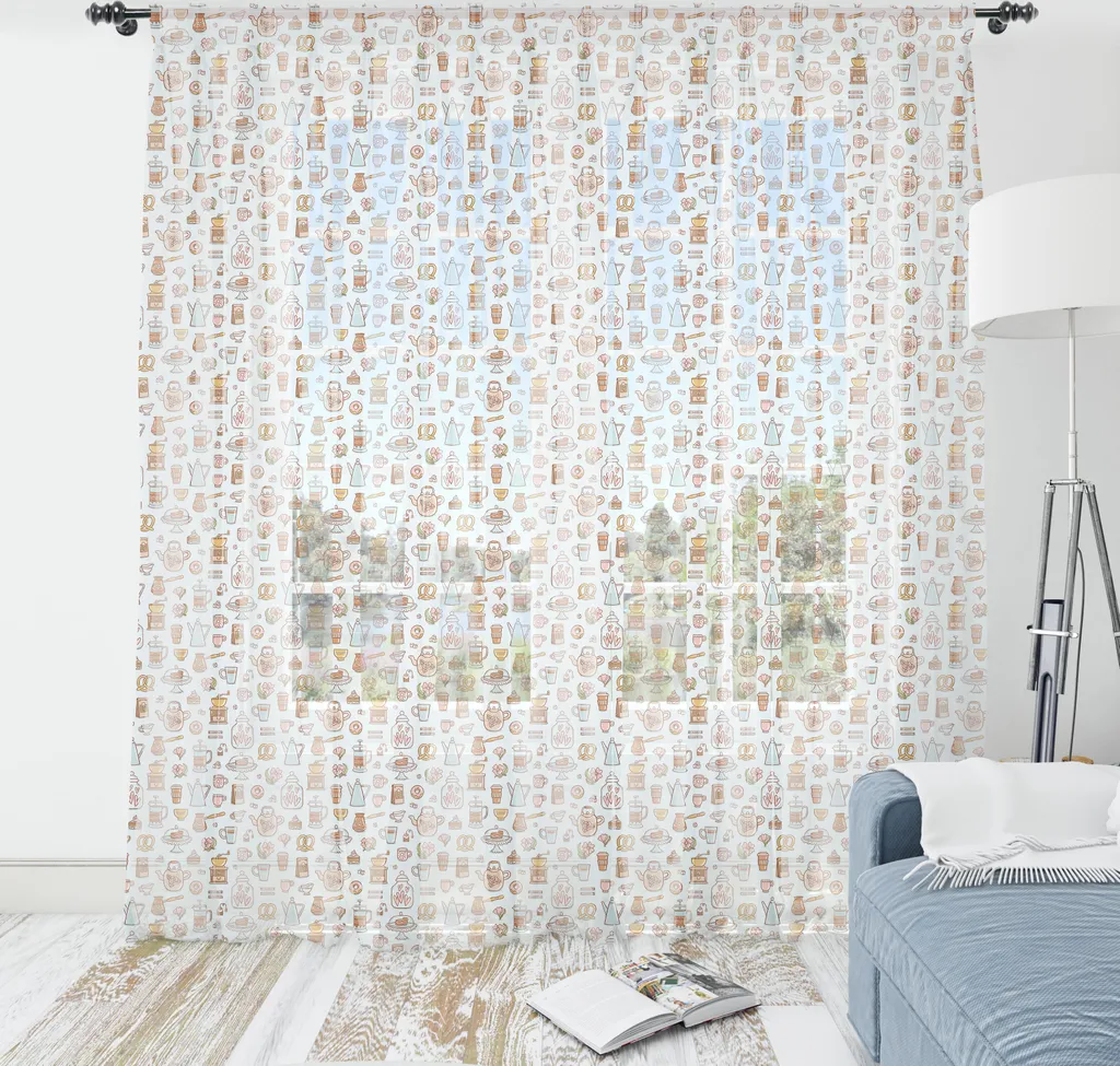 ABAKUHAUS Tappeto da tè, caffè, caffettiera francese, caffettiera moka, torte, pasticcini, pretzel, soggiorno, camera da letto, tessuto in raso setoso, 160 cm x 274 cm, color caramello chiaro e pesca