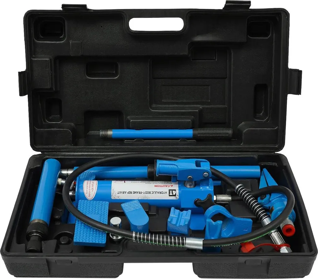 Kit de réparation de carrosserie hydraulique 4000 kg - Vérin manuel bleu