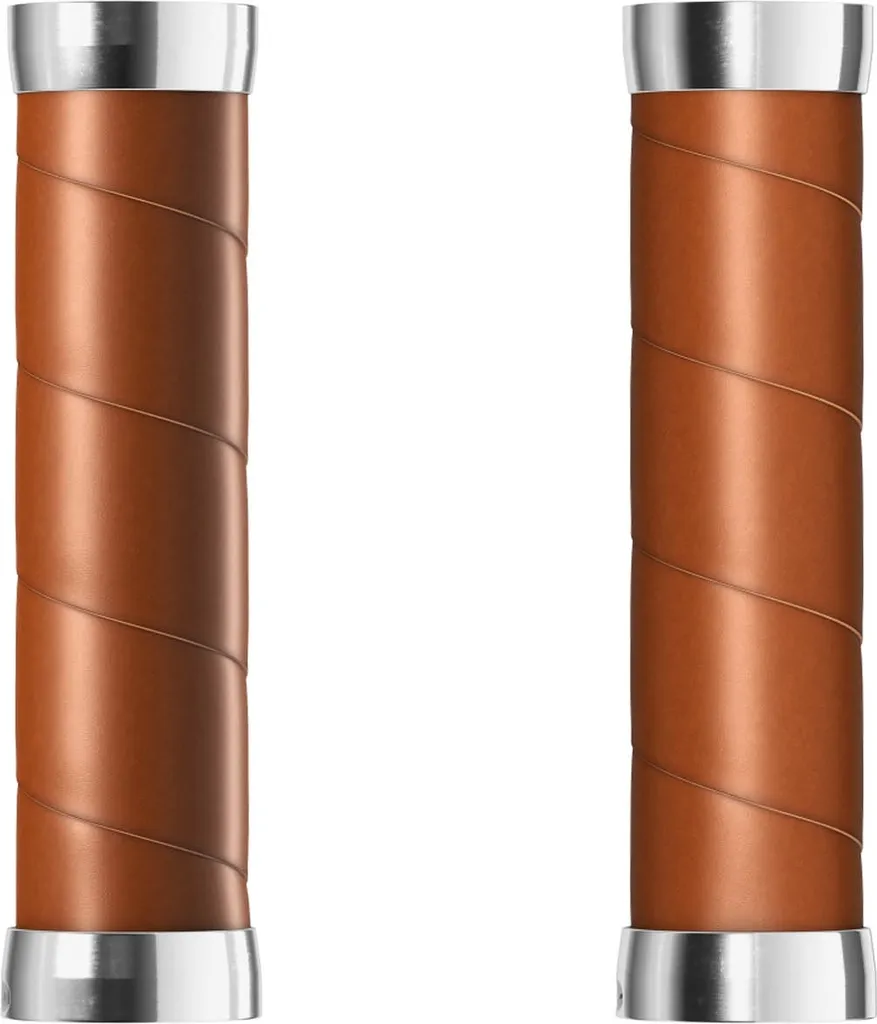 Brooks Slender Grips Cuir Honey 130mm - Système de fixation alu sûr