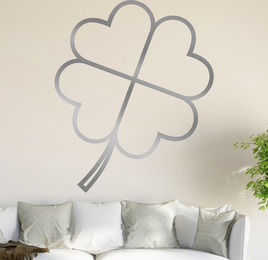 Kleeblatt Wandtattoo in 6 Größen - Wandaufkleber Wall Sticker - Dekoration, Küche, Wohnzimmer, Schlafzimmer, Badezimmer