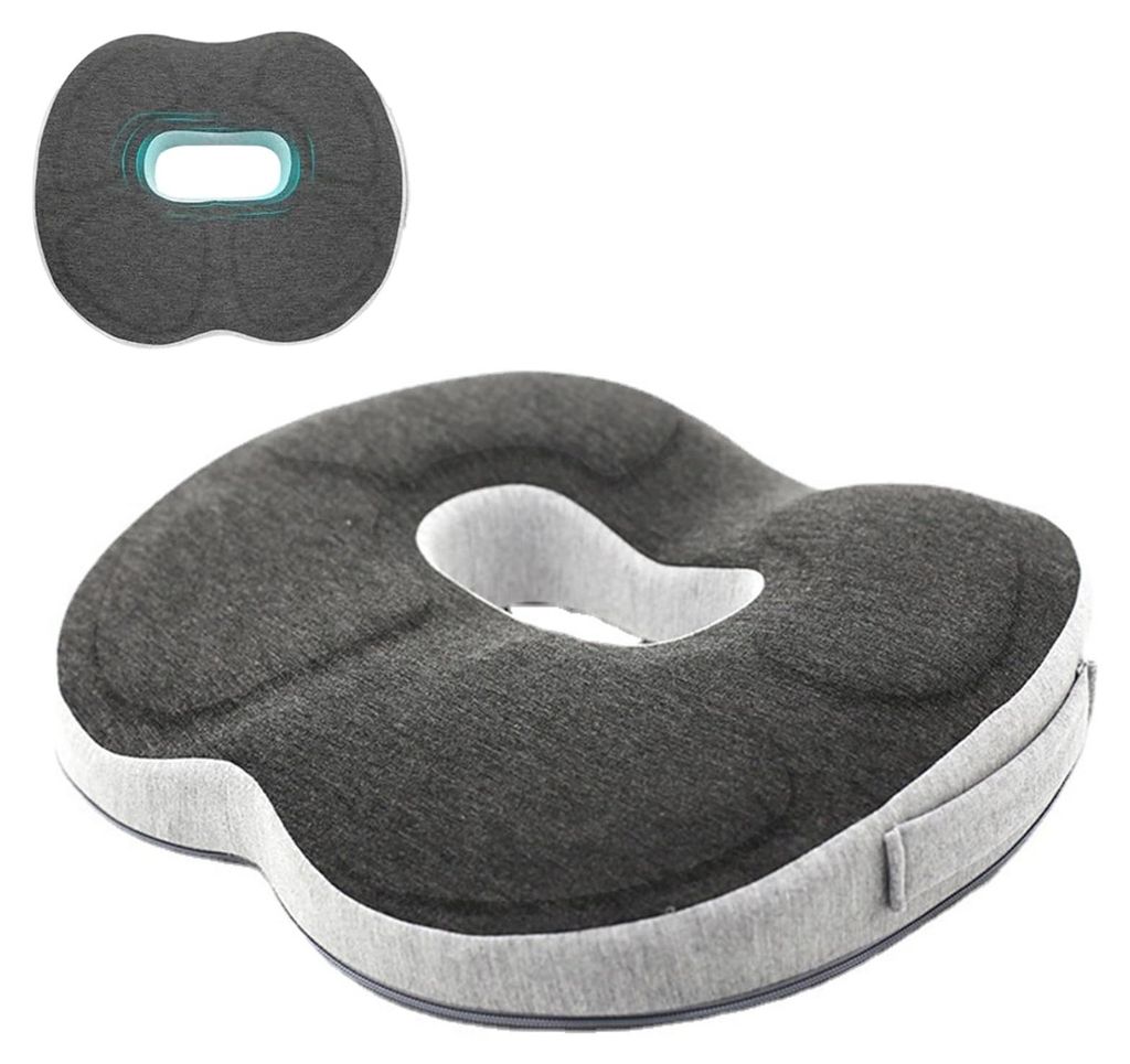 Orthopädisches Sitzkissen aus Memory-Schaum zur Druckentlastung des Steißbeins, ringförmiges Kissen für Zuhause, Büro und Rollstuhl.
