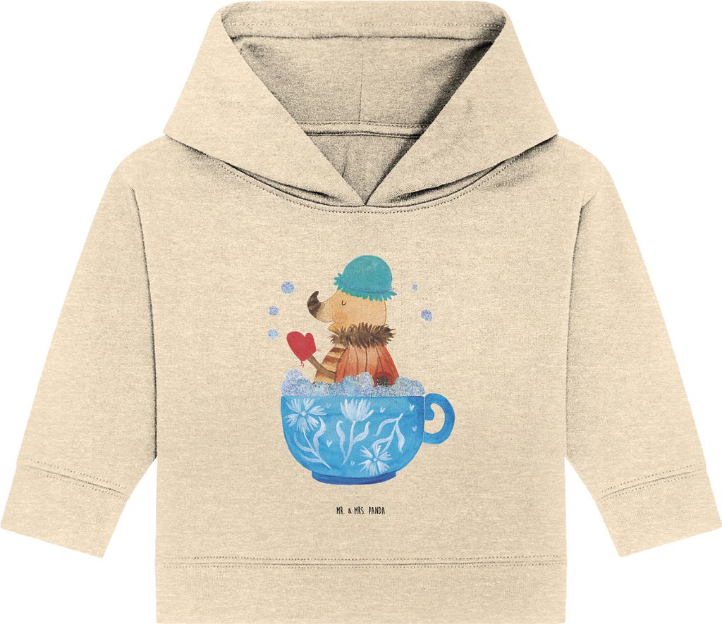 Mr. & Mrs. Panda Organic Baby Hoodie Nachtfalter Schaumbad 24. - 36. Monat - Natural Raw - Geschenk, Baden, Tasse, Kapuzenshirt, WC, Badezimmer, Ka...