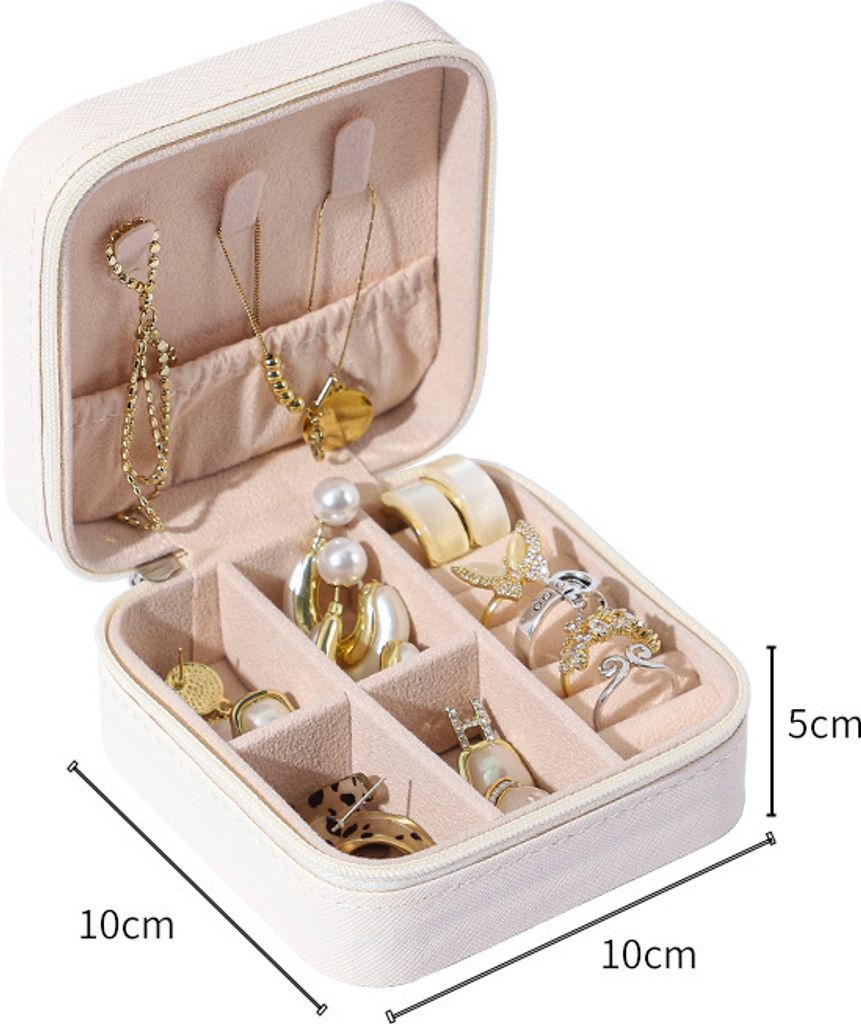 INF Mini Schmuckkästchen - Elegantes Kunstleder Weiß Produktbild 