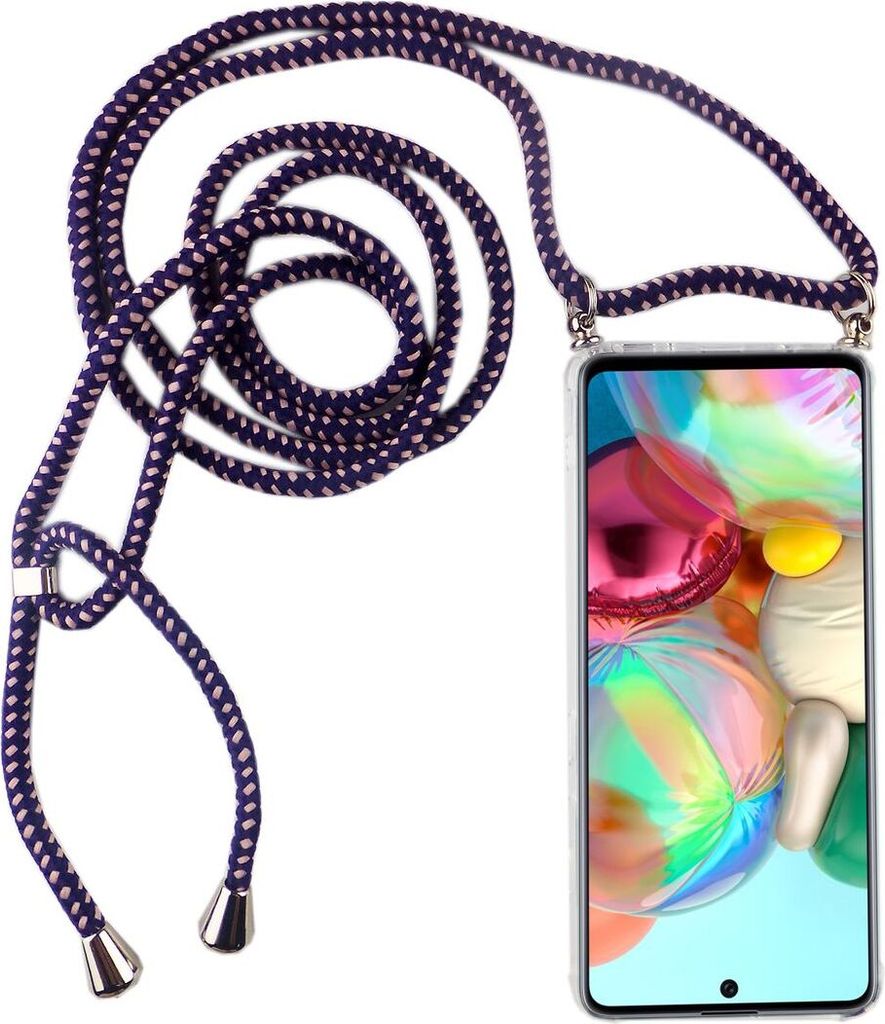 Handykette für Samsung Galaxy A71 - Smartphone Necklace Hülle mit Band - Schnur mit Case zum umhängen in Violett