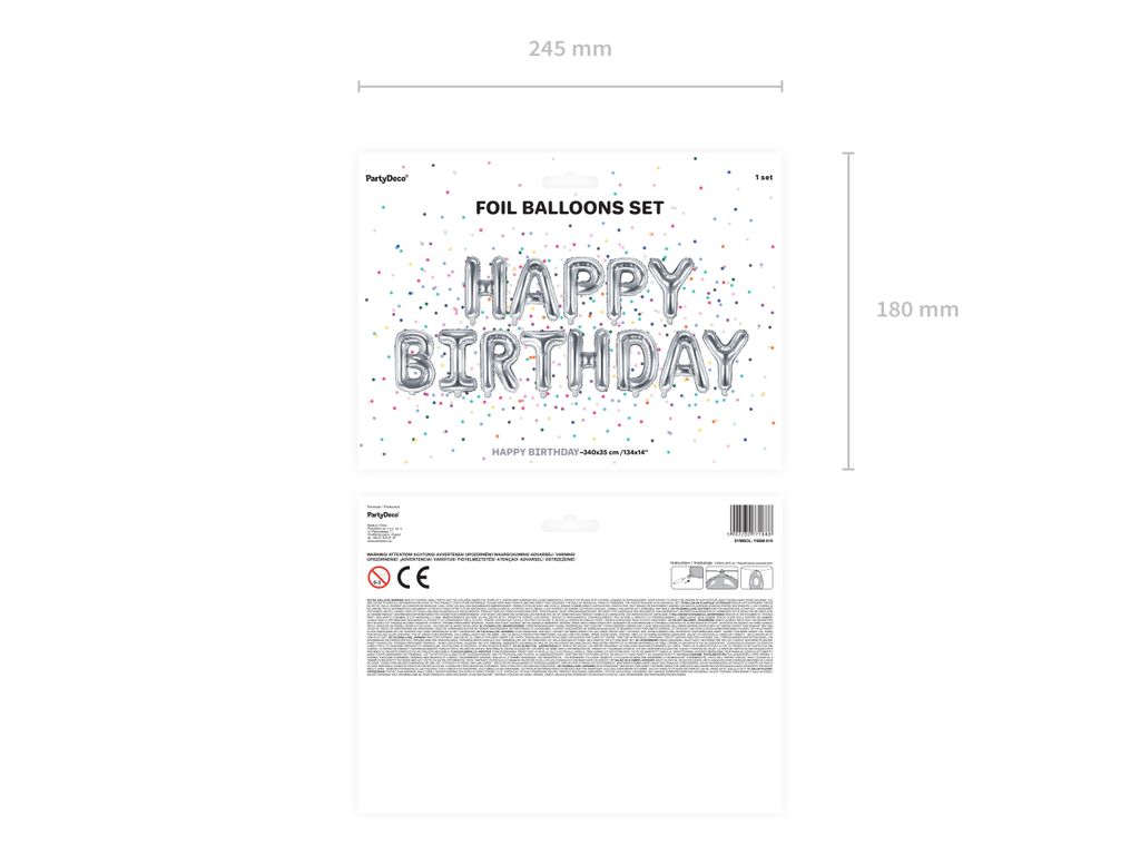 Fóliový nápis balónky narozeniny - HAPPY BIRTHDAY - Obrázek produktu 3