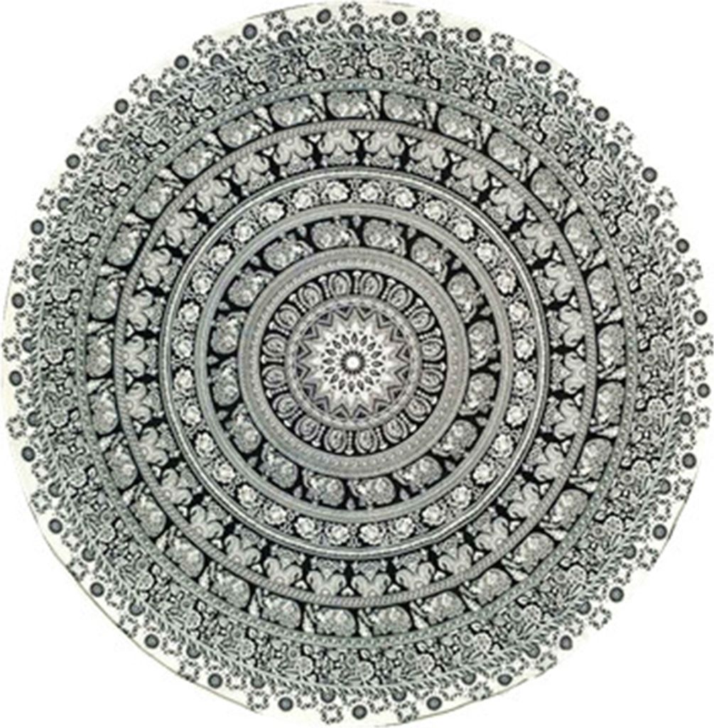 Vintage Round Chiffon Anti-Sunlight SHAWL Beach Handtuch Outdoor Yoga Picknick Matte-12#