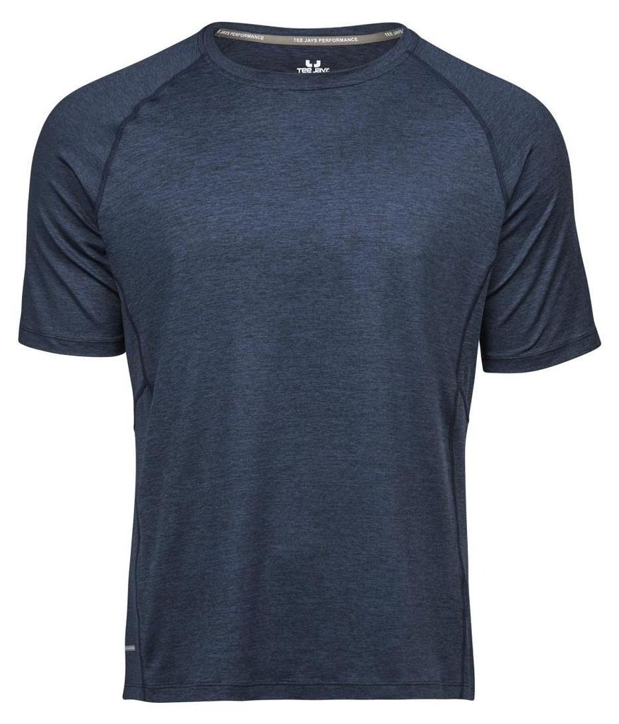 Tee Jays Cool Dry Herren T-Shirt, Kurzarm FK916 (M) (Marineblau meliert)