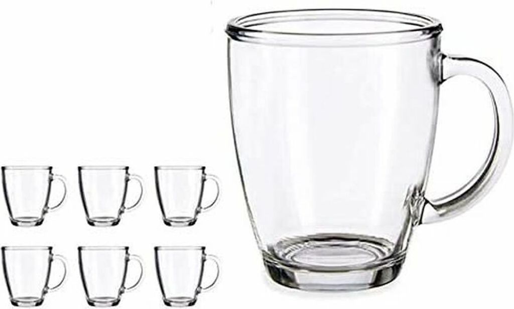 6 Latte Macchiato Gläser 300ml mit Henkel Kaffeegläser Klar DM-8c
