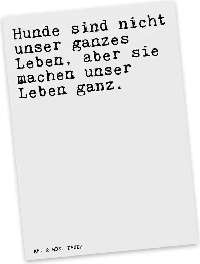 Mr. & Mrs. Panda Postkarte Hunde sind nicht unser... - Weiß Produktbild 