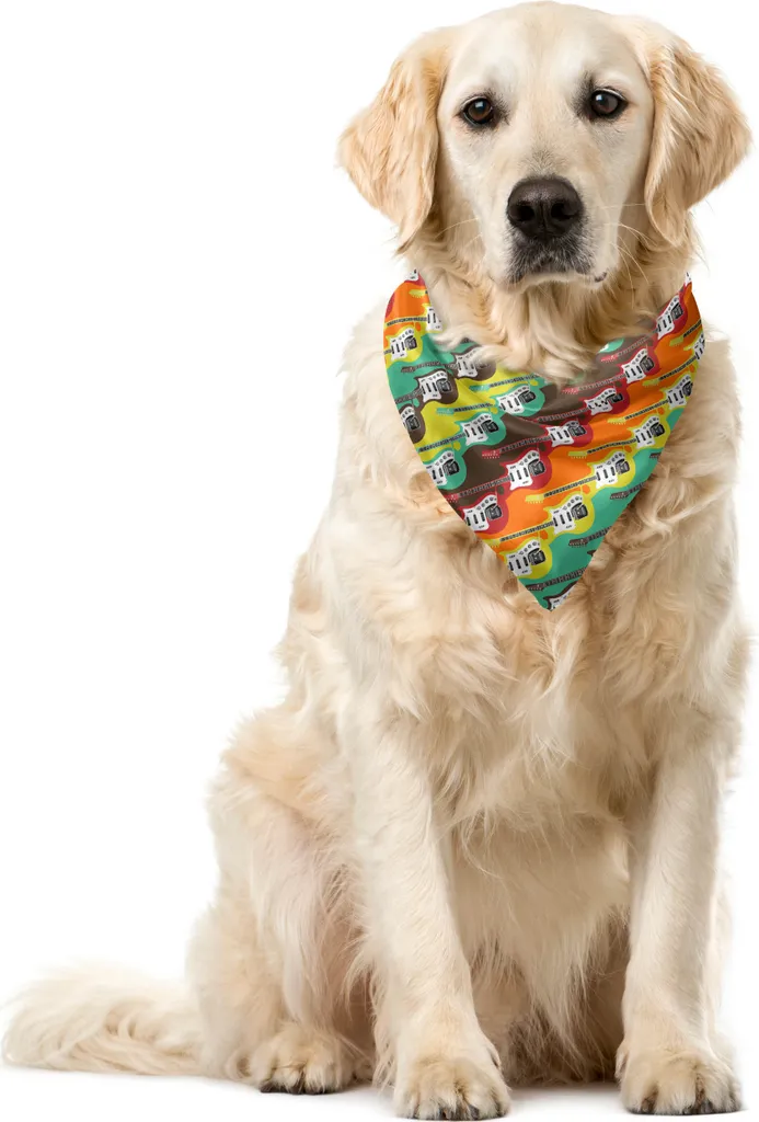 ABAKUHAUS Bandana per animali domestici con chitarra, colori astratti moderni, 40x40 cm, multicolore