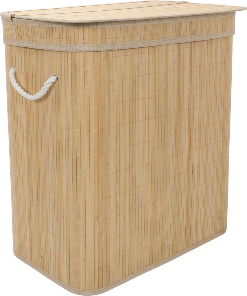 Wäschekorb aus Bambus ARVI, 2 Fächer, 100 l