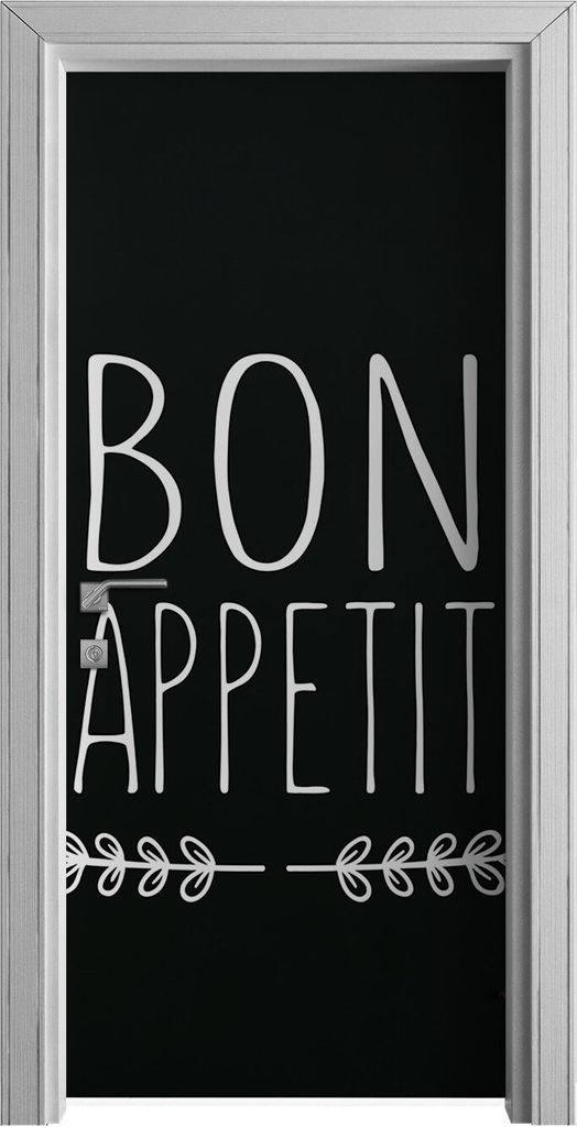 Tür Selbstklebende 90x210 cm Türfolie Türtapete Klebefolie - Bon appetit Inschrift Gemüse